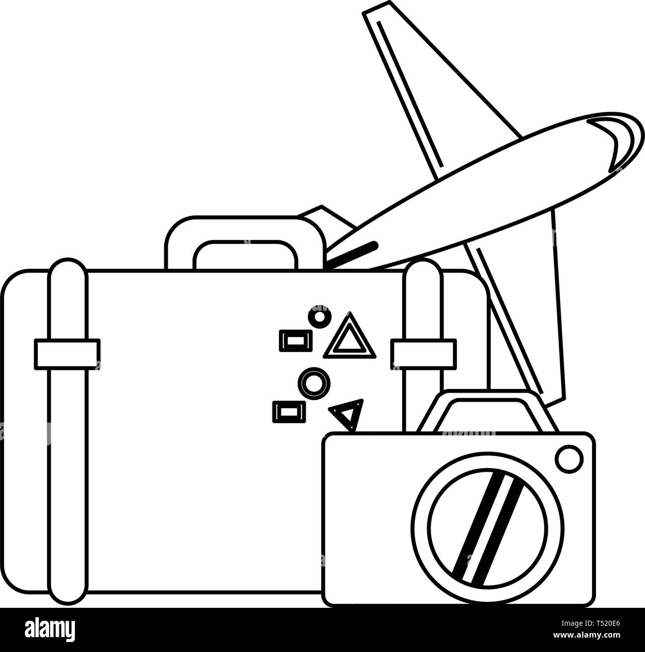 Travel and vacations in black and white Stock Vector Image & Art - Alamy