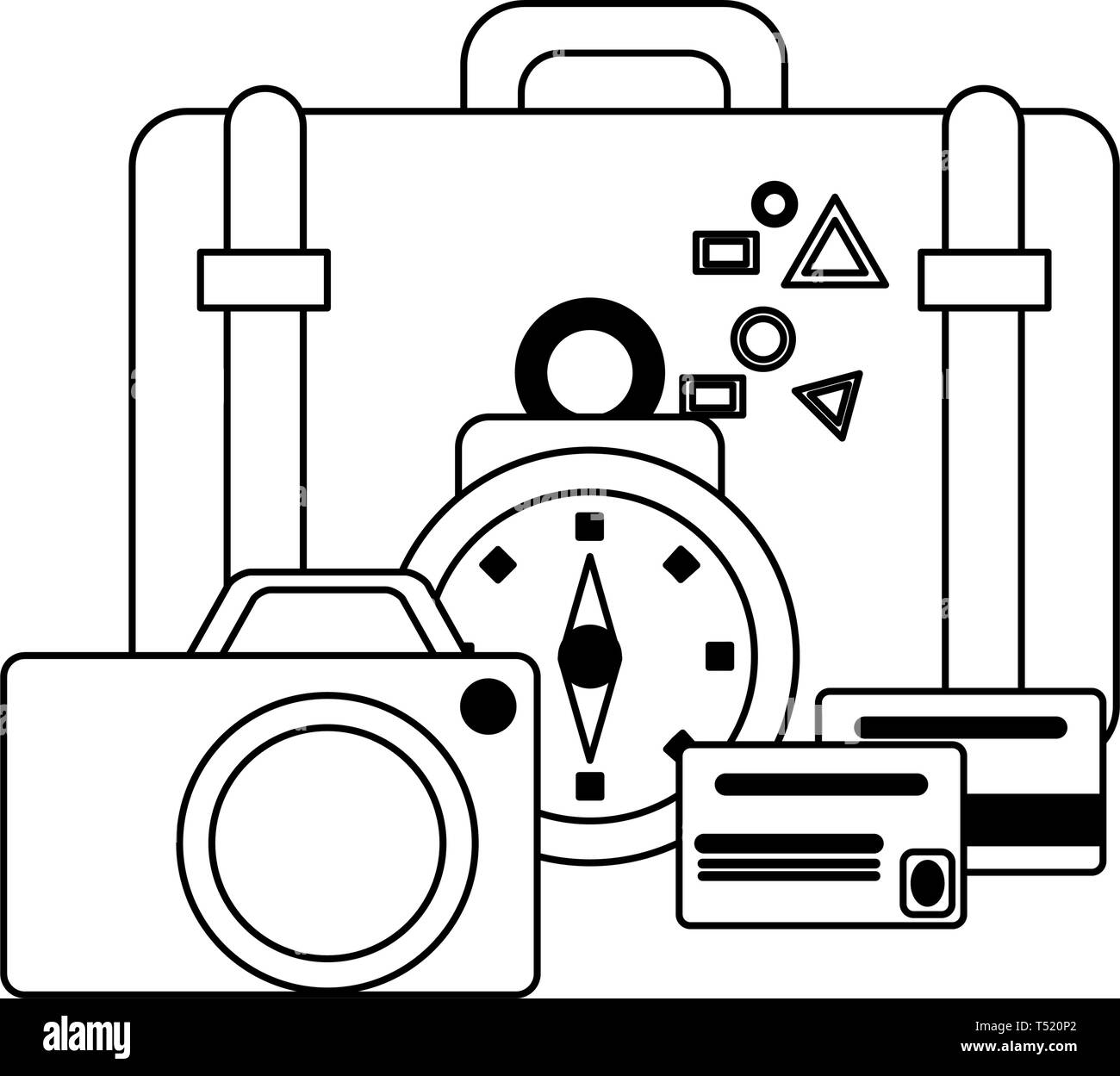 Travel and vacations in black and white Stock Vector Image & Art - Alamy