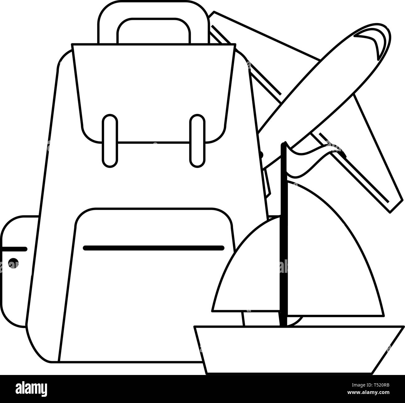 Travel and vacations in black and white Stock Vector Image & Art - Alamy