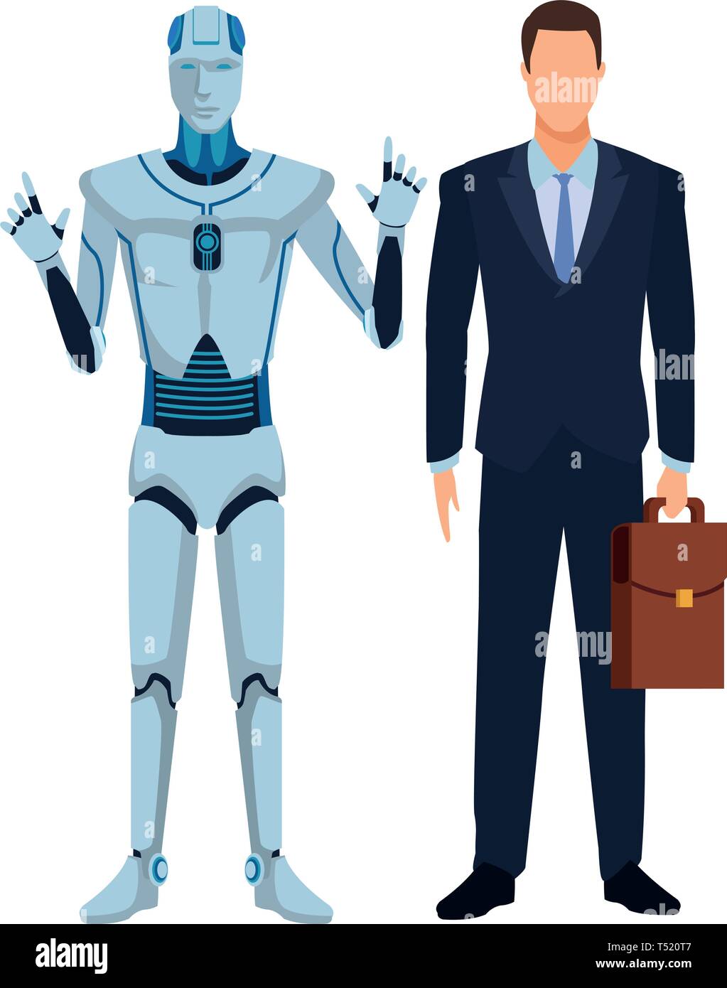 humanoid robot and businessman Stock Vector Image & Art - Alamy