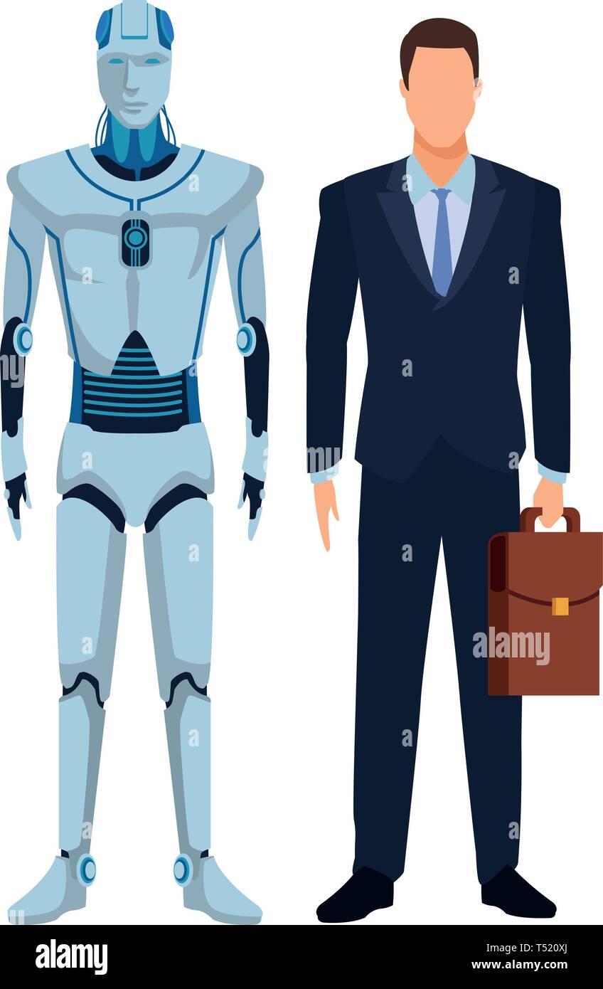 humanoid robot and businessman Stock Vector Image & Art - Alamy
