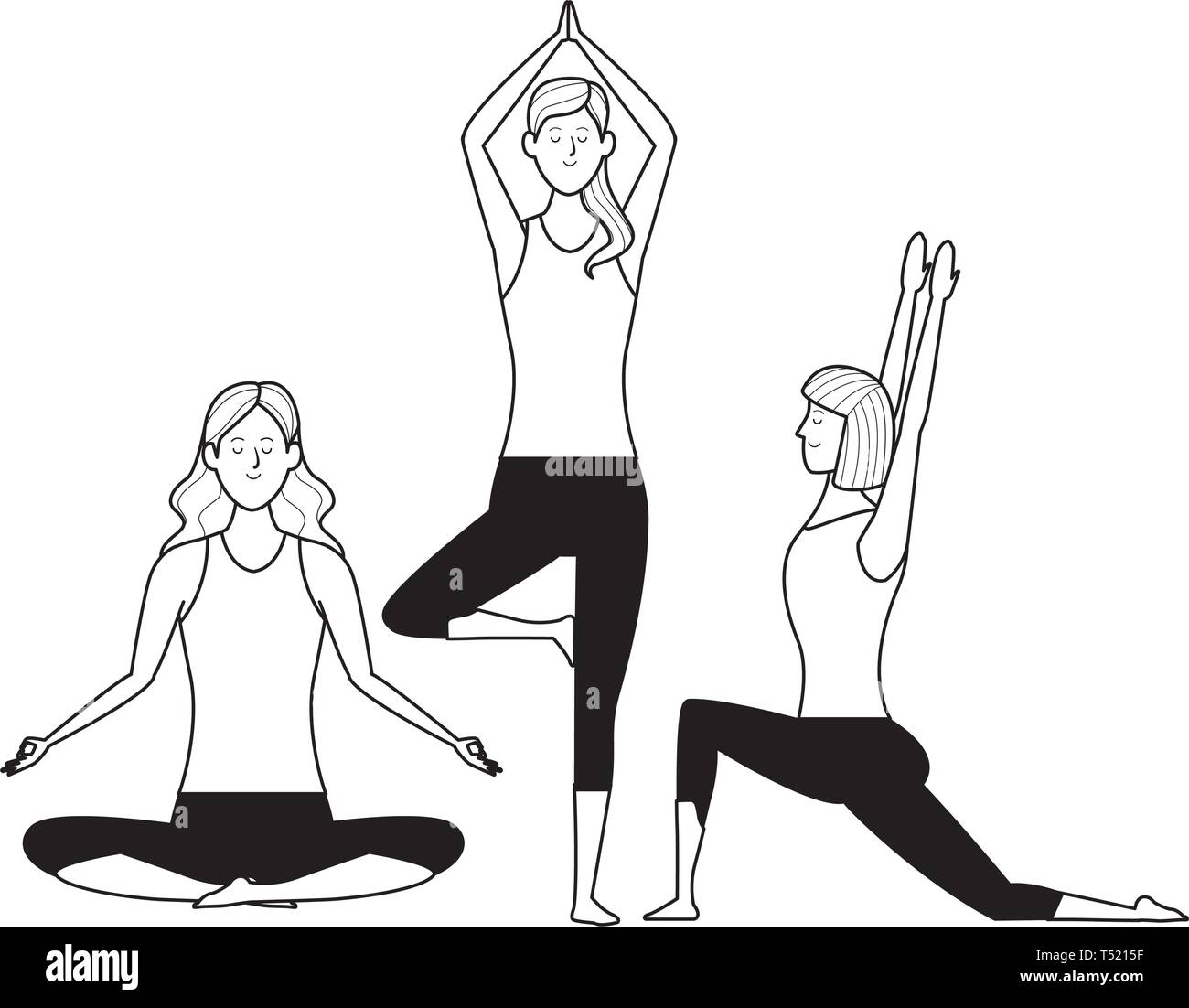 women yoga poses black and white Stock Vector Image & Art - Alamy women yoga poses black and white Stock Vector Image & Art - Alamy