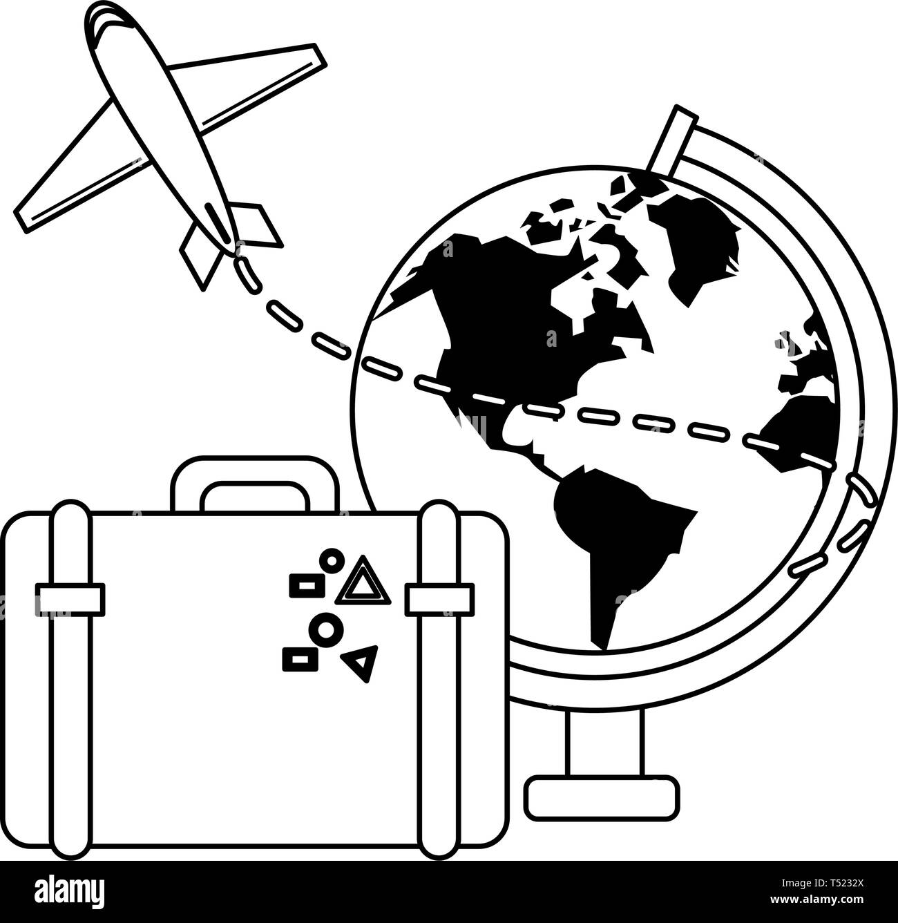 Travel and vacations in black and white Stock Vector Image & Art - Alamy