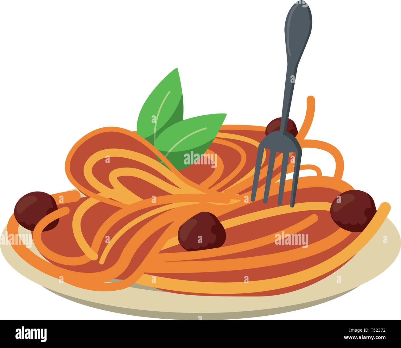 Spaghetti italian food Stock Vector Image & Art - Alamy