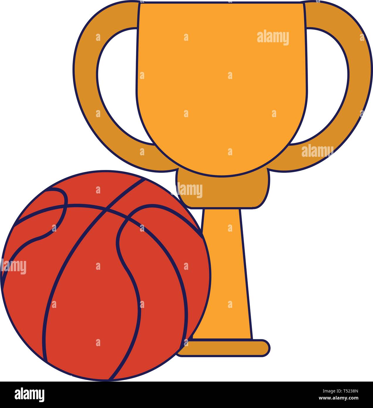 Basketball trophy cup championship blue lines Stock Vector Image & Art ...