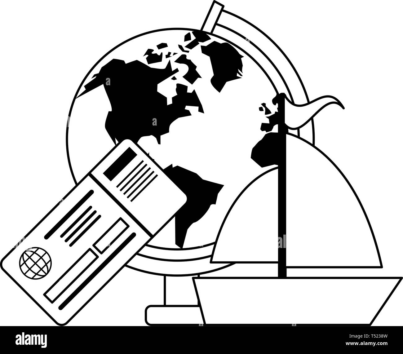 Travel and vacations in black and white Stock Vector Image & Art - Alamy