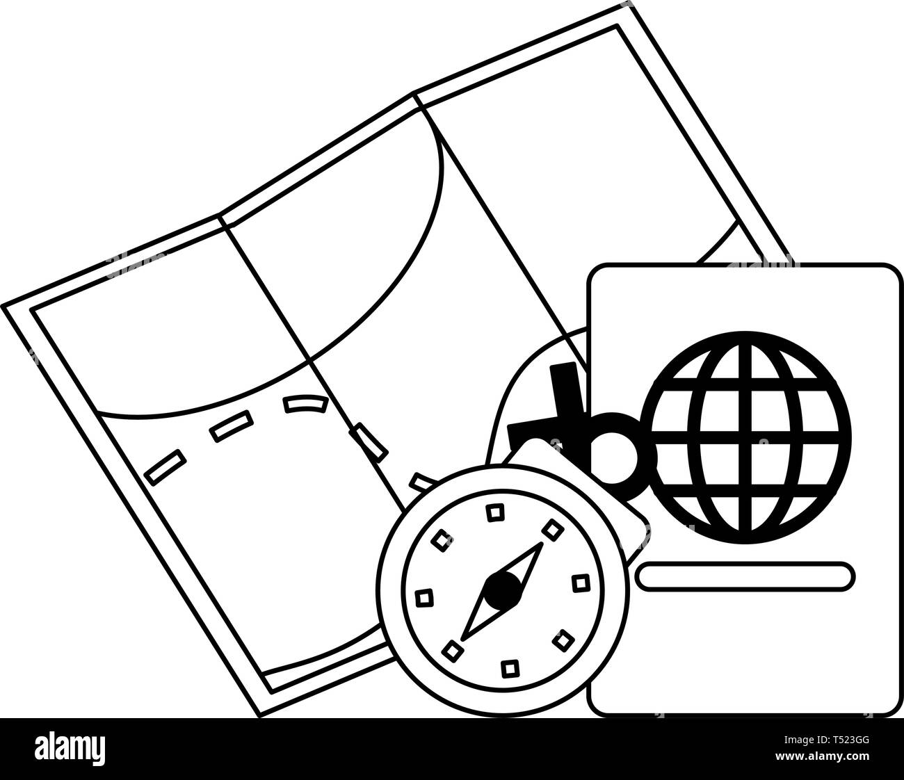 Travel and vacations in black and white Stock Vector Image & Art - Alamy