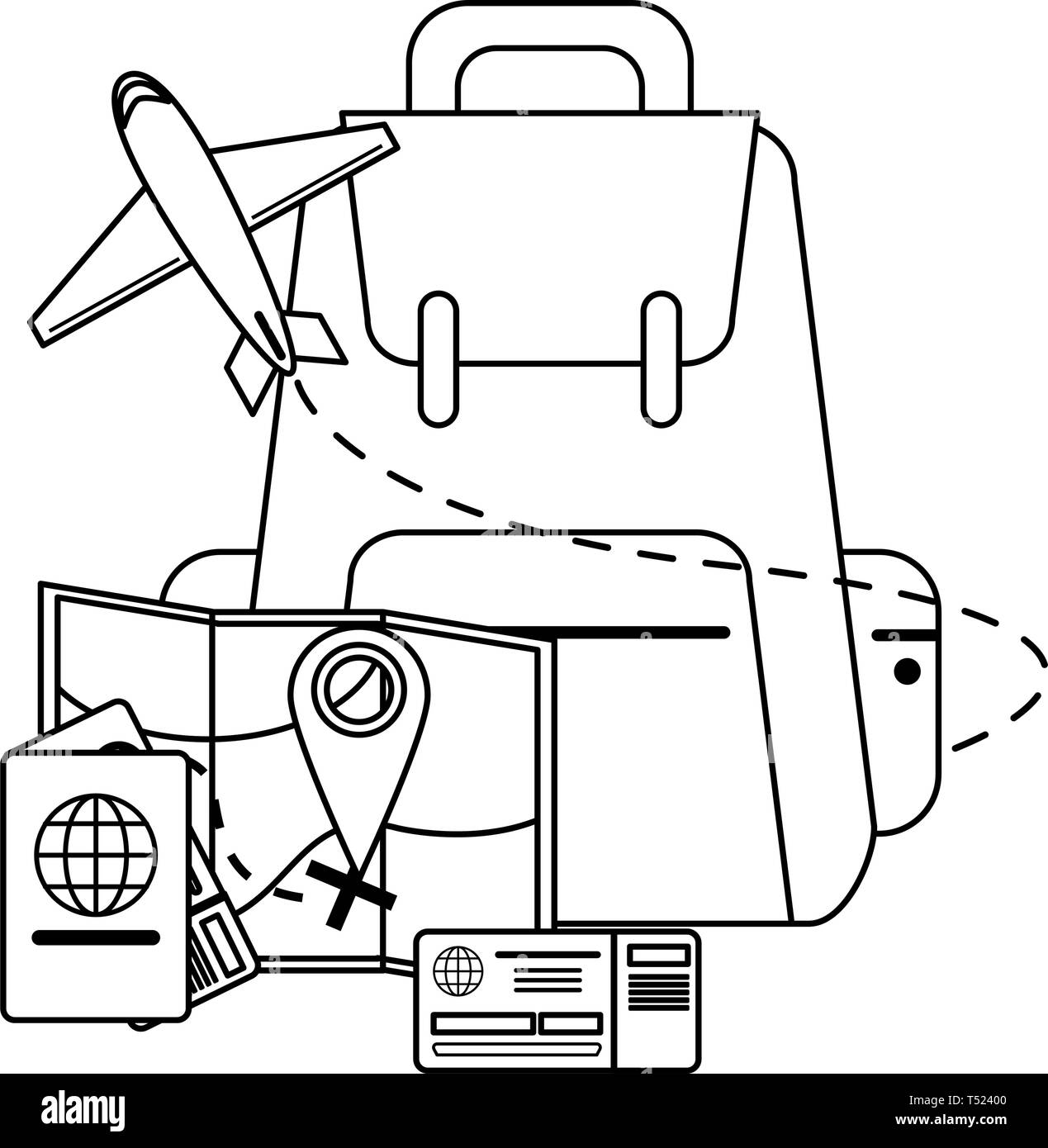 Travel and vacations in black and white Stock Vector Image & Art - Alamy