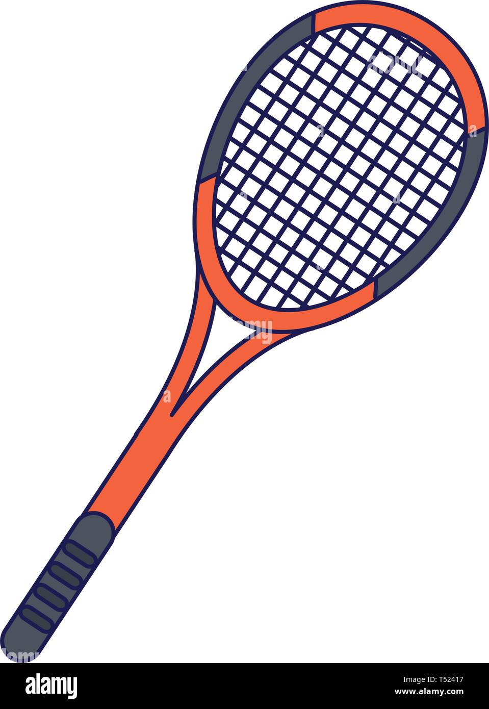 Tennis racket sport cartoon isolated blue lines Stock Vector Image ...