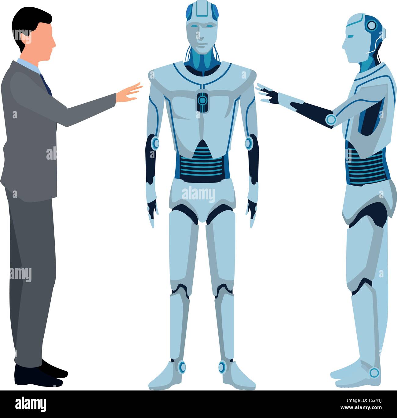 humanoid robot and businessman Stock Vector Image & Art - Alamy