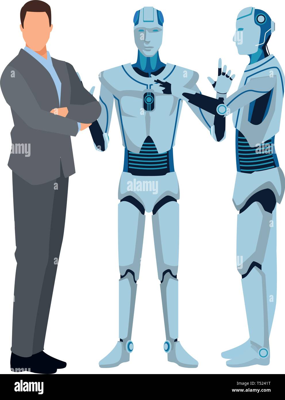 humanoid robot and businessman Stock Vector Image & Art - Alamy