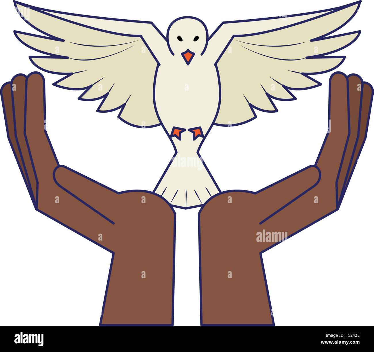 black hand with dove flying cartoon Stock Vector Image & Art - Alamy