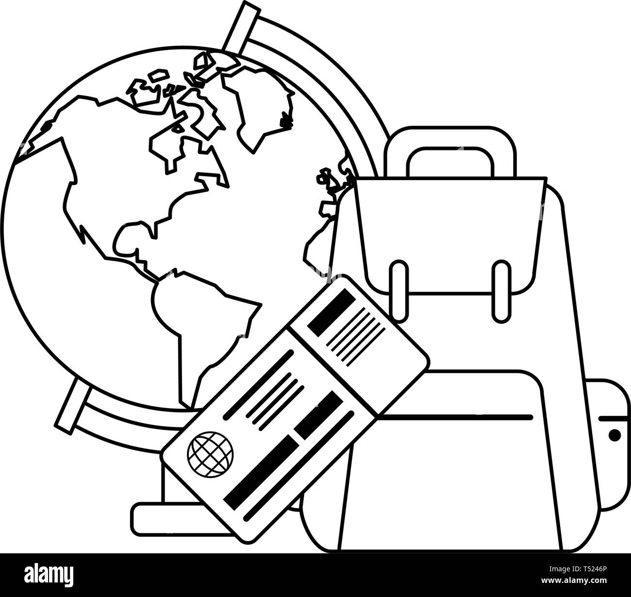 Travel and vacations in black and white Stock Vector Image & Art - Alamy