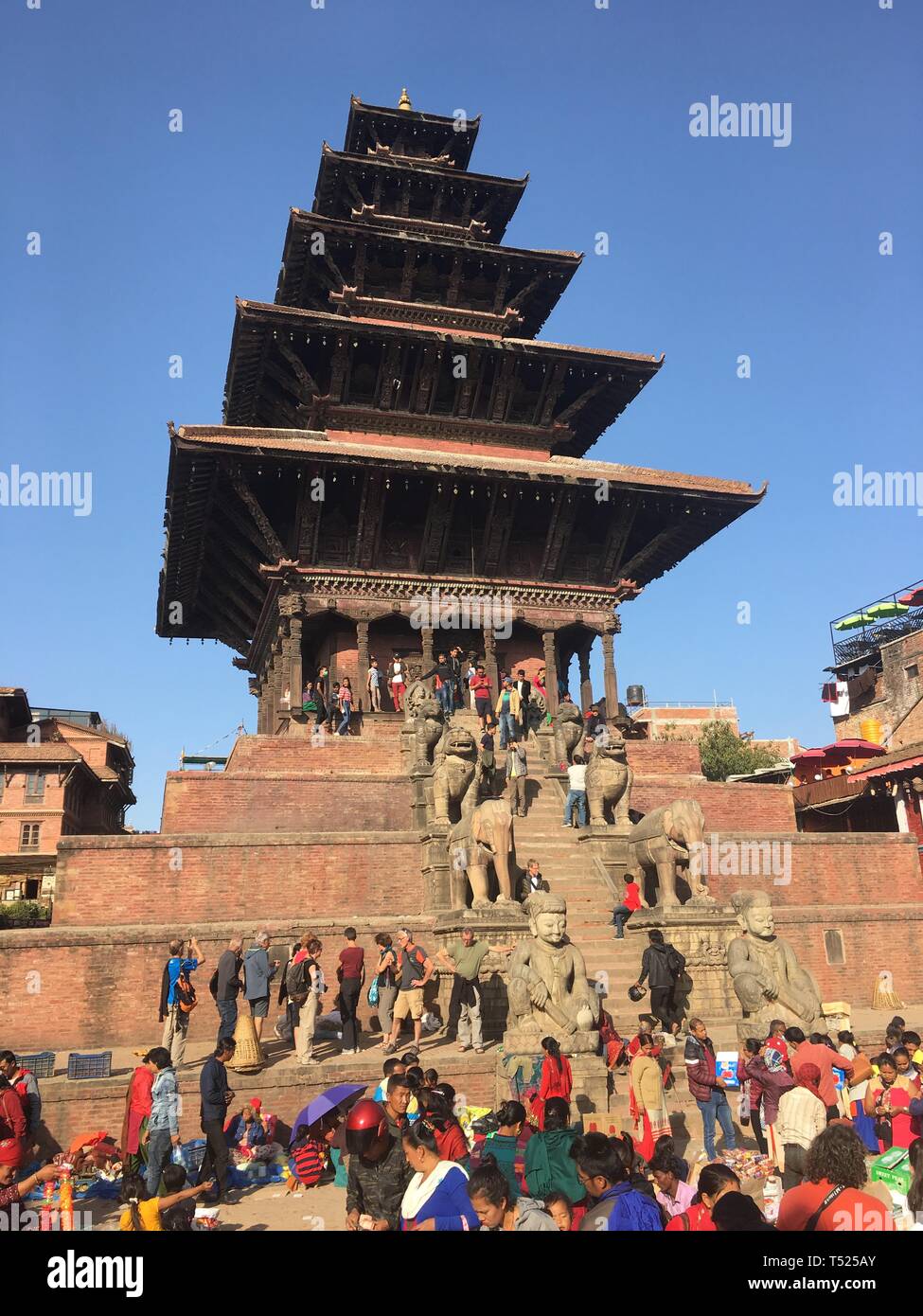 Kathmandu Nepal Pagoda Birthplace Himalayan Valley November 2018 Earthquake Peace People Culture Tihar Festival of Lights Travel Top 10 Best of Nepal Stock Photo