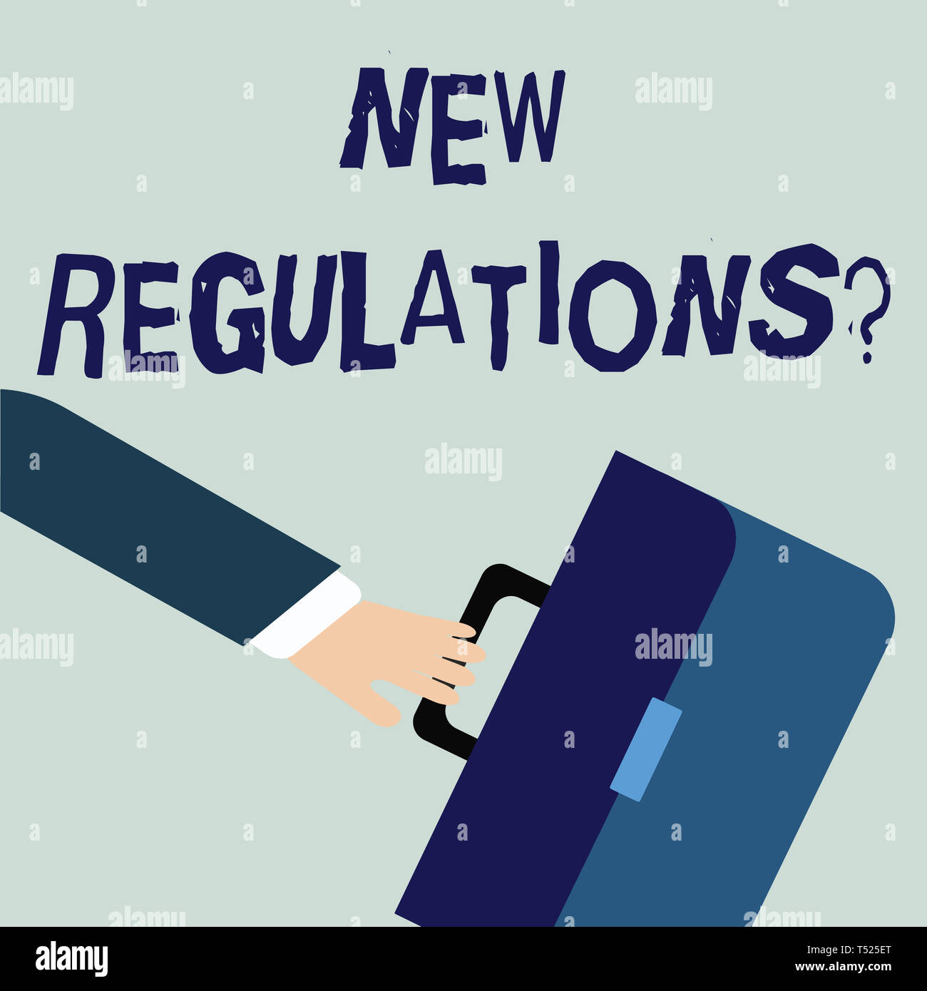 Writing note showing New Regulations Question. Business concept for ...