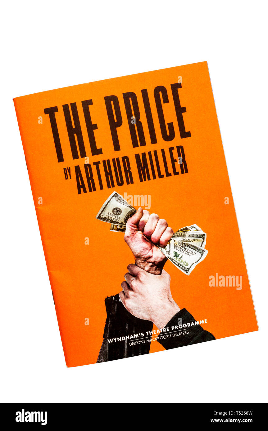 Theatre programme for the 2019 production of The Price by Arthur Miller at Wyndham's Theatre. Stock Photo