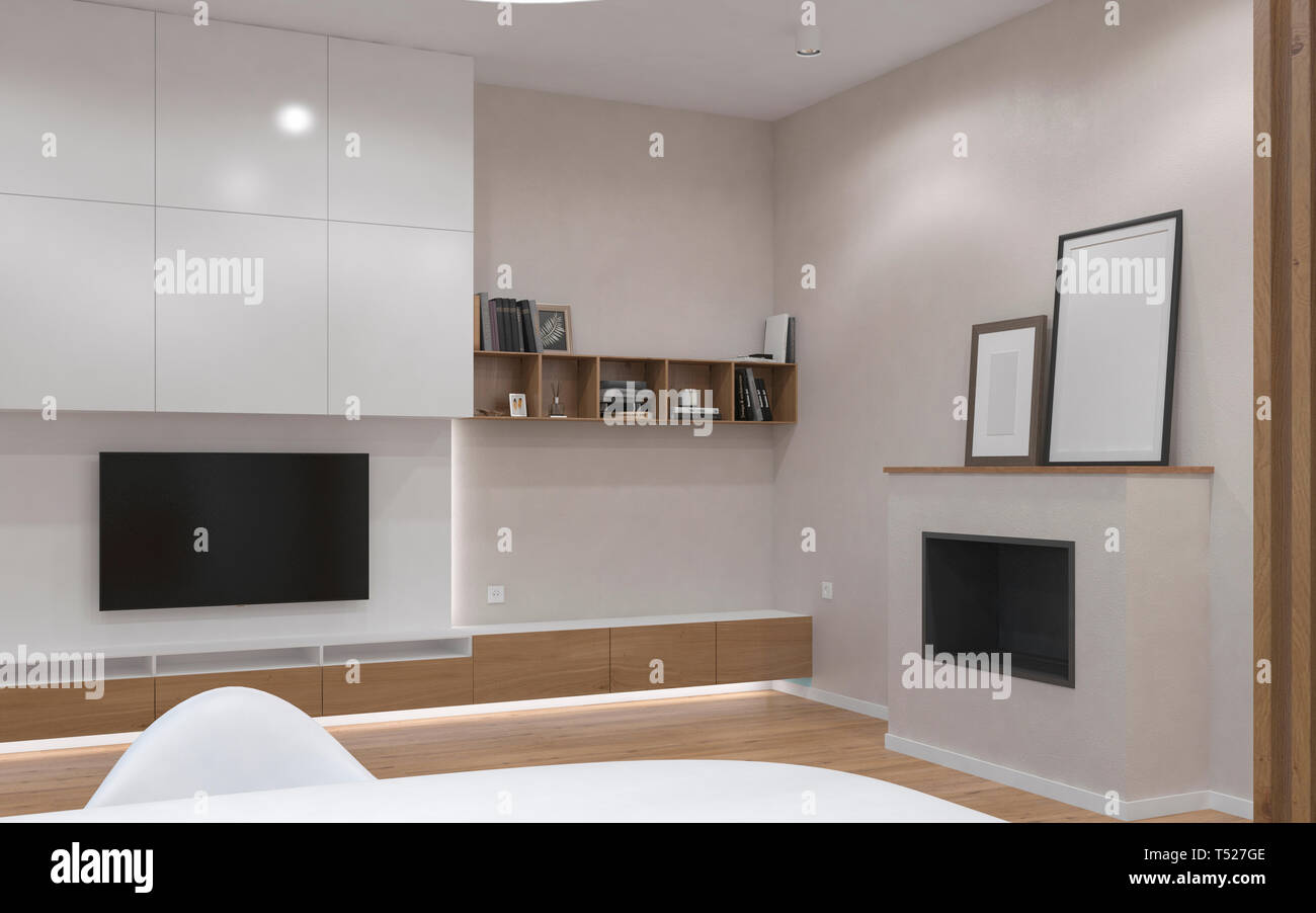 Modern interior kitchen living room Stock Photo - Alamy