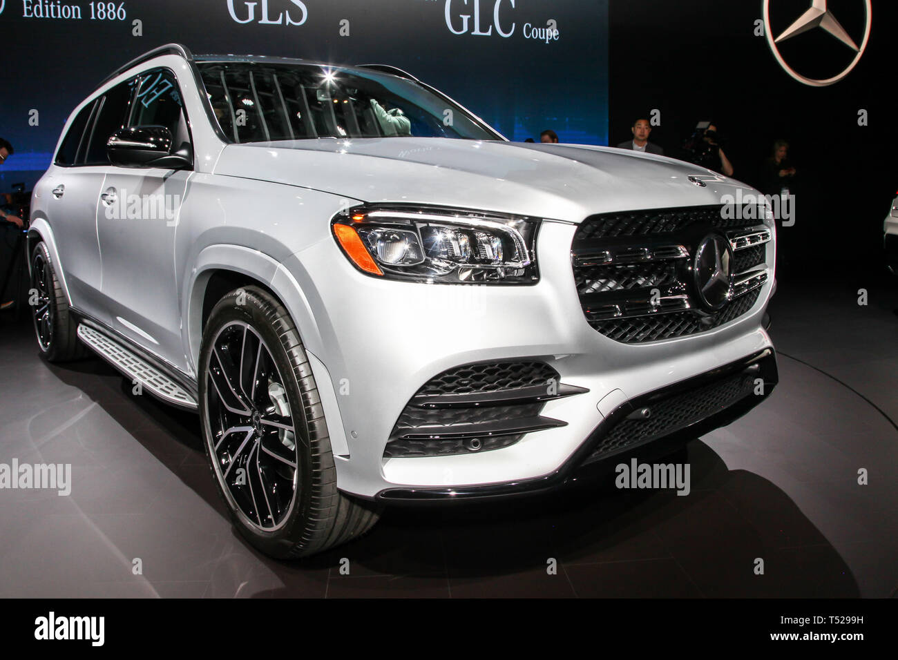 New York, Ny, USA. 17th Apr, 2019. Mercedes-Benz GLS 580at the New York  International Auto Show 2019, at the Jacob Javits Center. This was Press  Preview Day One of NYIAS Credit: Miro
