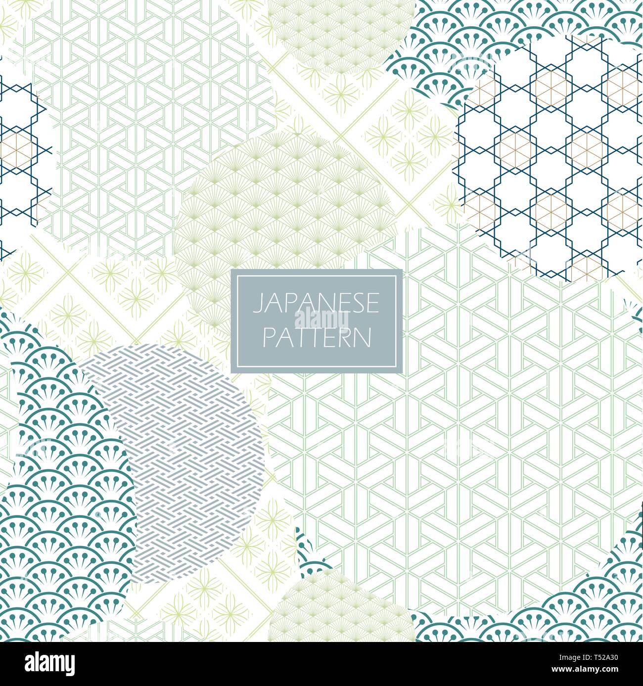 Japanese seamless pattern vector. Geometric background. Line template. Stock Vector