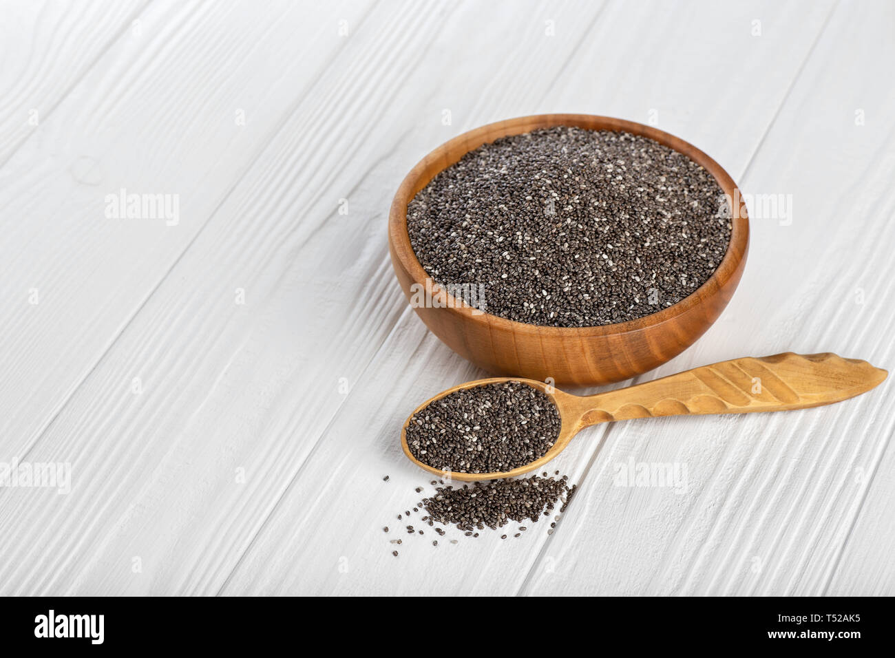 chia seeds in bowl Stock Photo