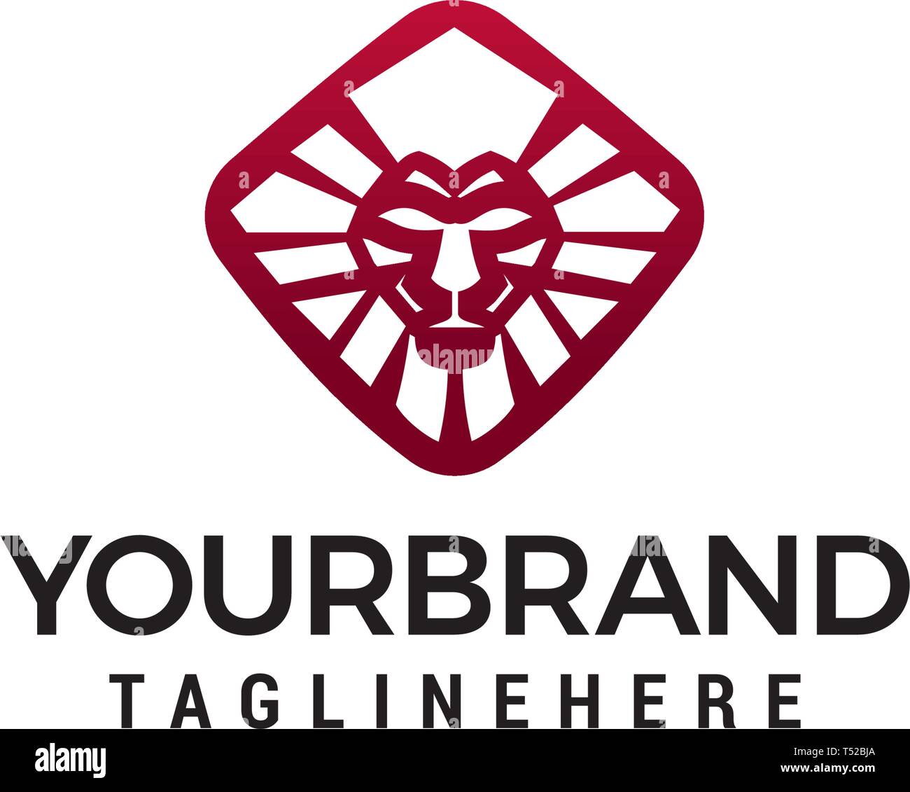 lion geometric logo design concept template vector Stock Vector
