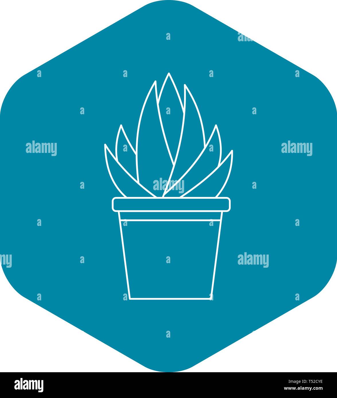 Aloe humilis plant icon, outline style Stock Vector