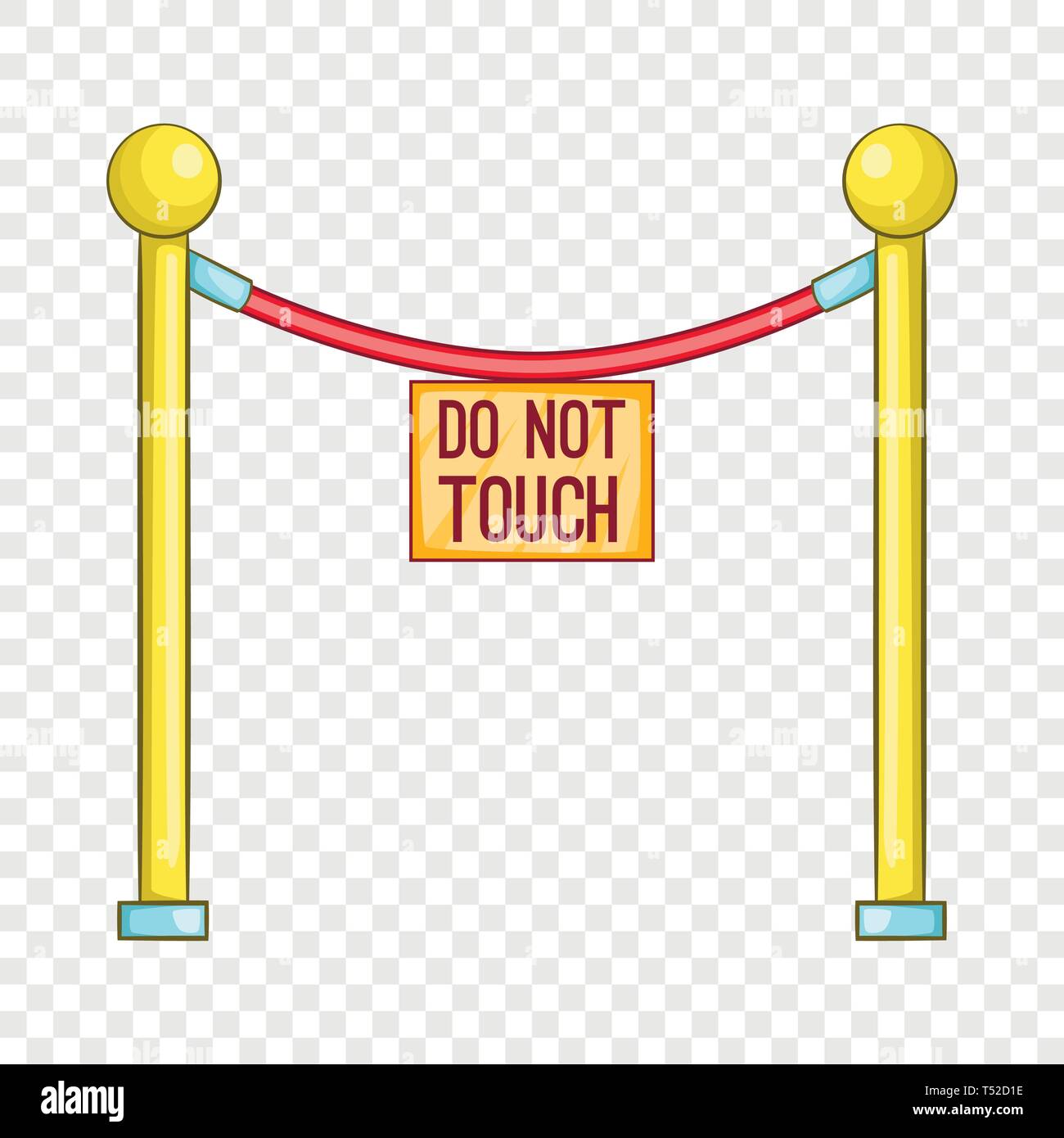 Red rope barrier with sign do not touch icon Stock Vector Image & Art