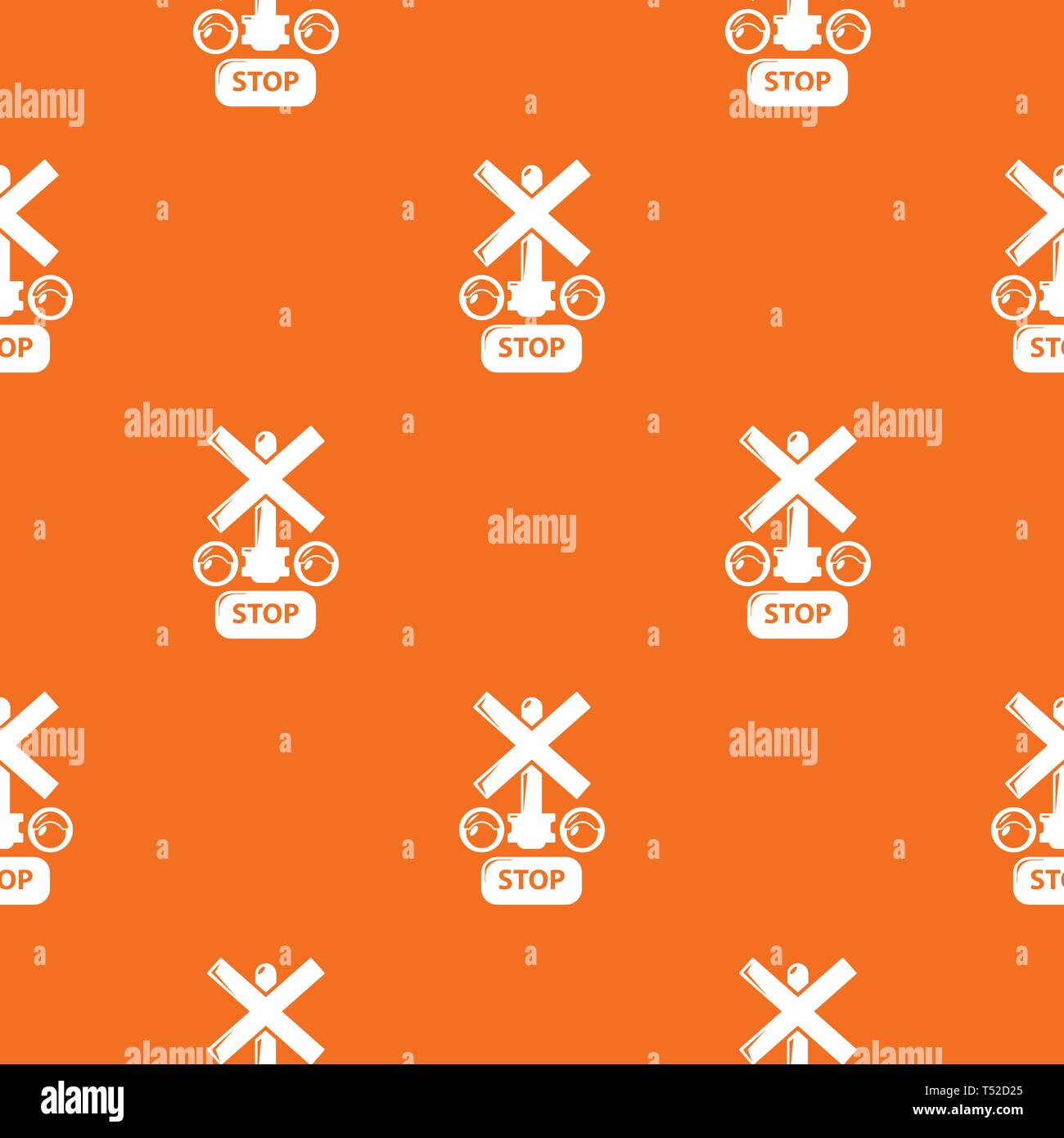 Traffic light stop railway pattern vector orange Stock Vector