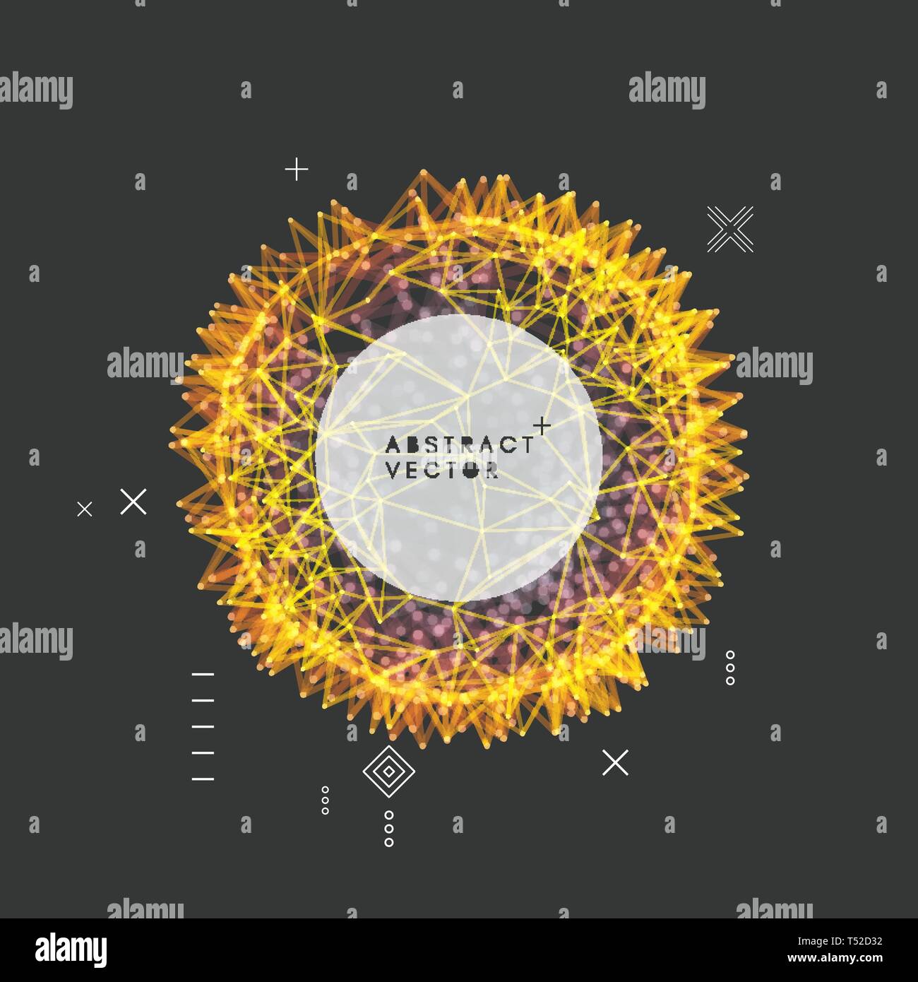 Sphere with connected lines and dots. Glowing grid. Connection structure. Wireframe vector illustration. Stock Vector