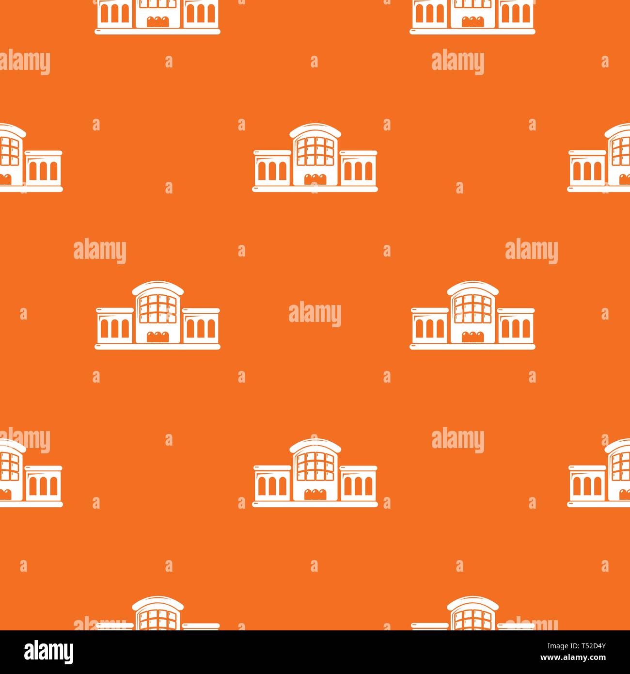 Railway station pattern vector orange Stock Vector
