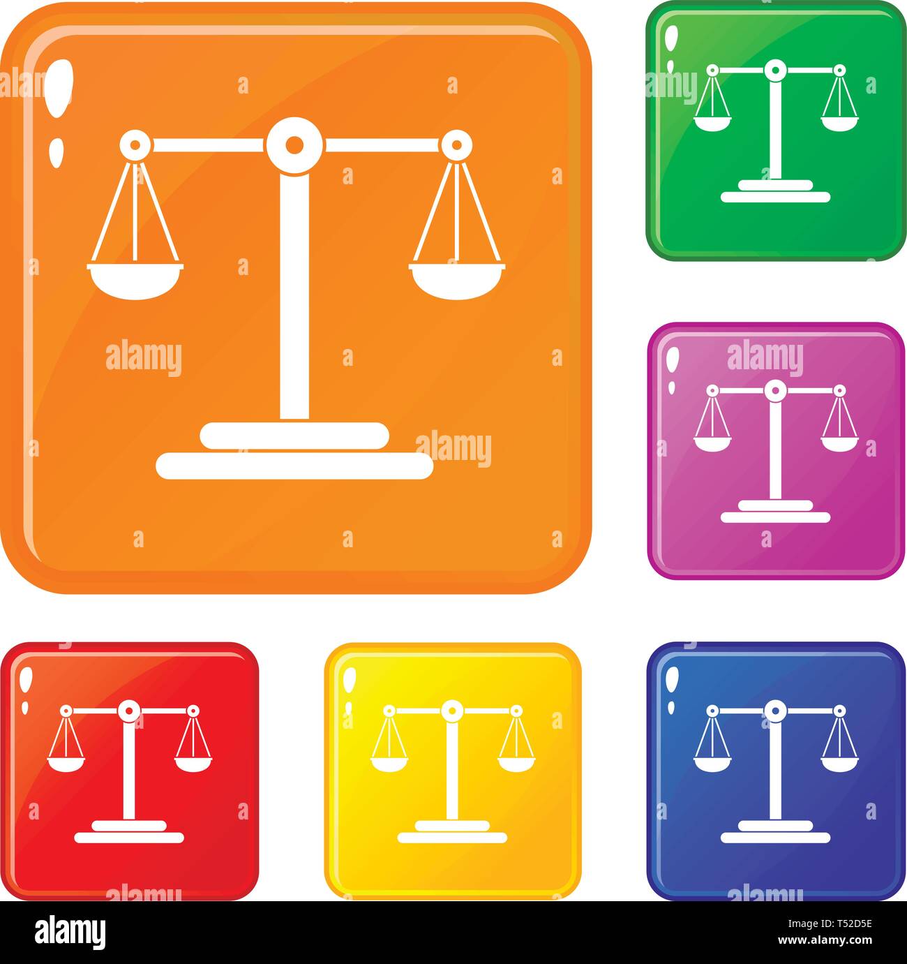 Scales balance icons set vector color Stock Vector Image & Art - Alamy