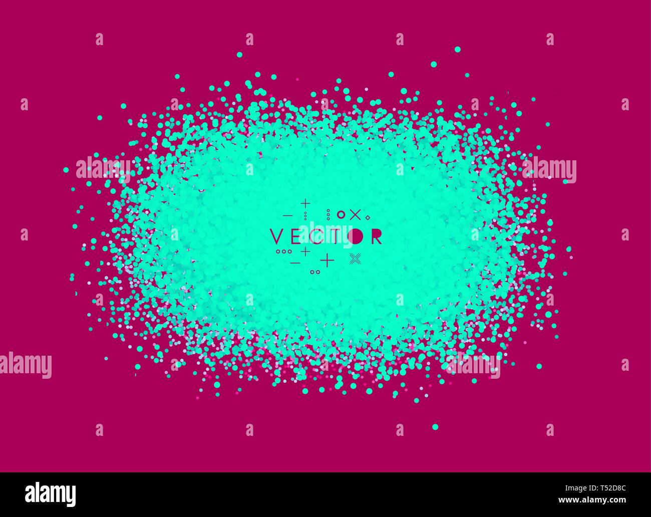 Chaotic particles in empty space. Dynamic background. Vector illustartion. Stock Vector