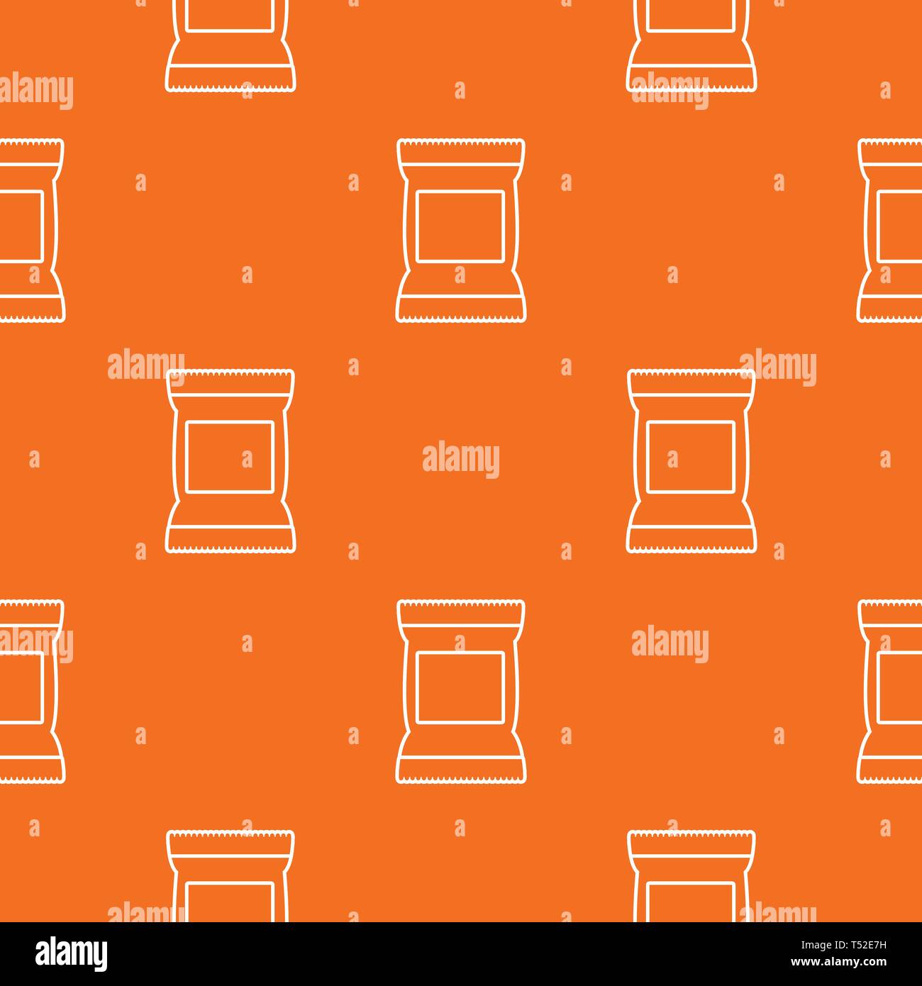Food snack pillow bag pattern vector orange Stock Vector
