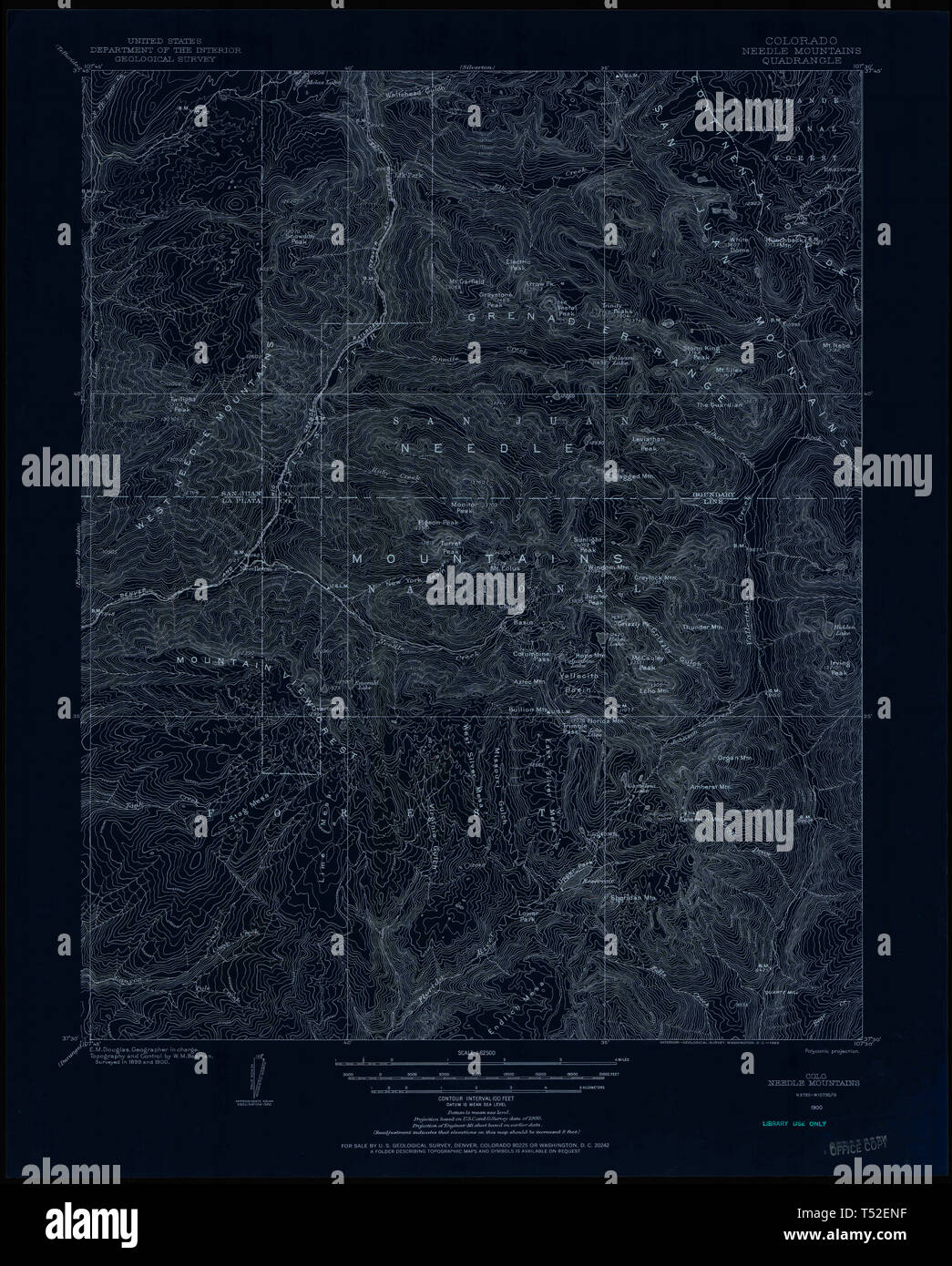 ca. 1900 map of the Colorado Midland Railway, unfortunately cropped at the  edges . circa 1900 337 Colorado Midland Railway map Stock Photo - Alamy