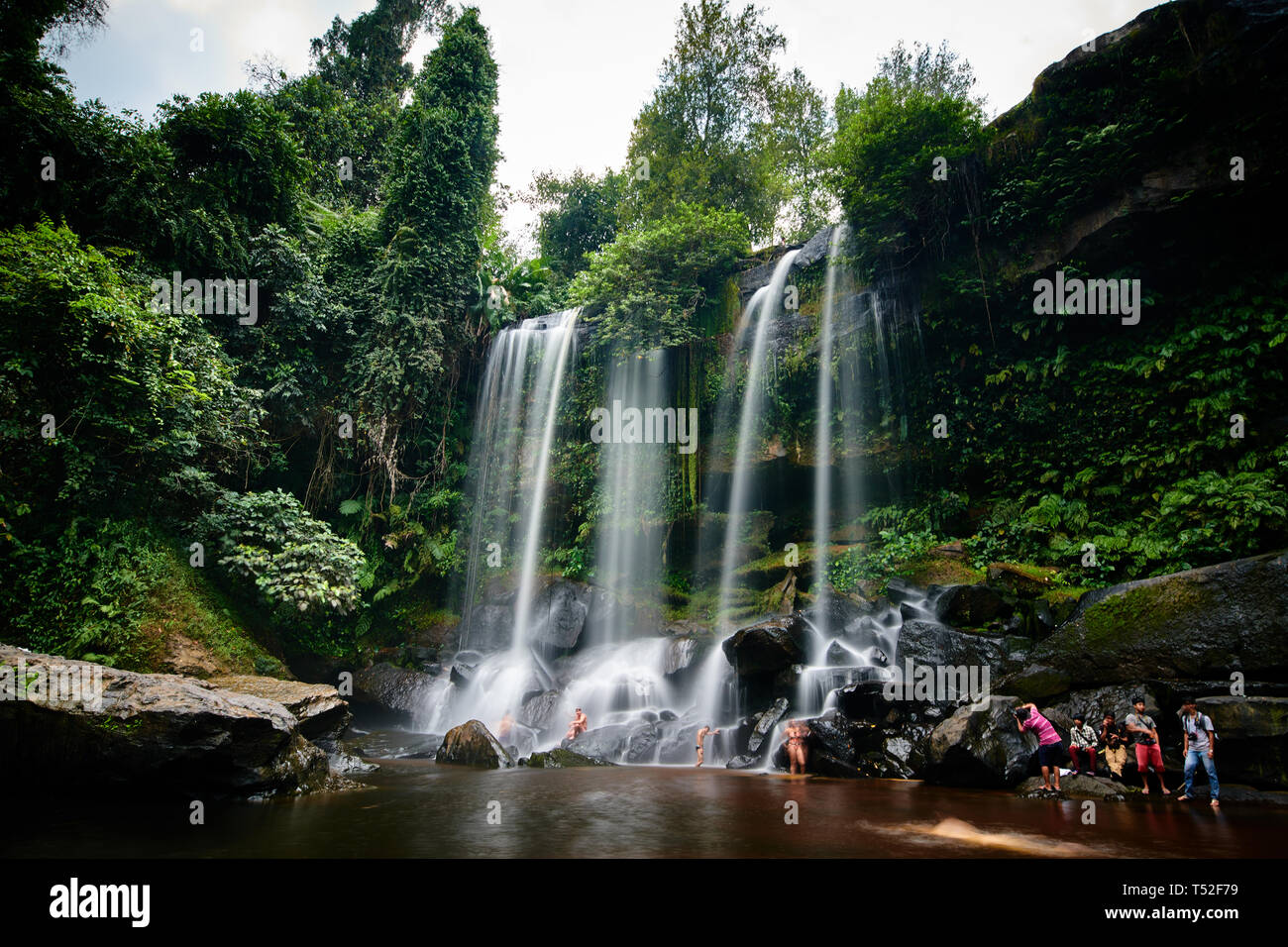 Waterfall in Phnom Kulen National Park Cambodia Stock Photo