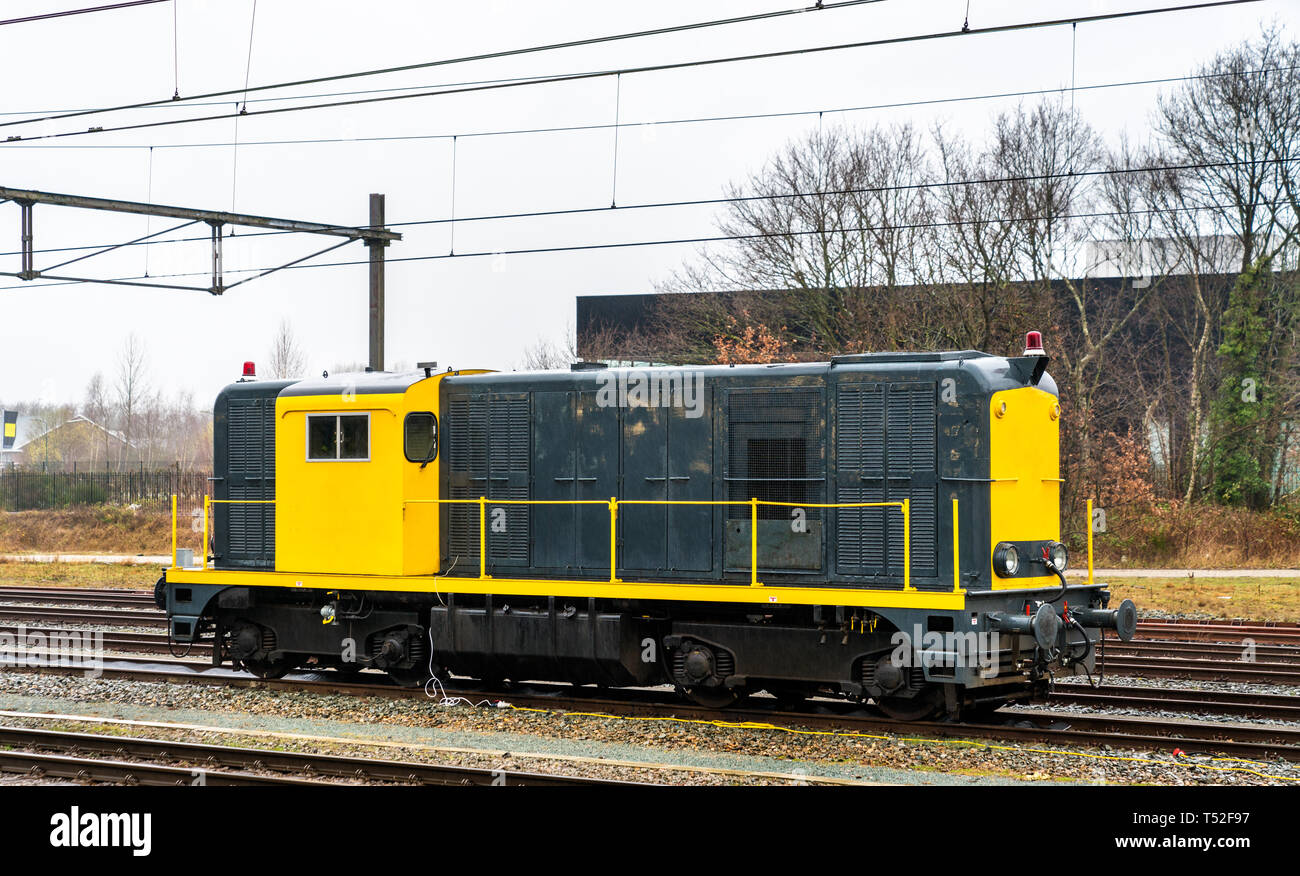 Diesel locomotive at Amersfoort station in the Netherlands Stock Photo