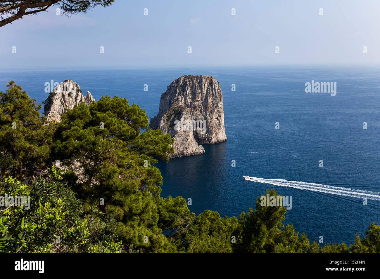 panorama of Faraglioni island and cliffs, Capri, Italy Stock Photo - Alamy