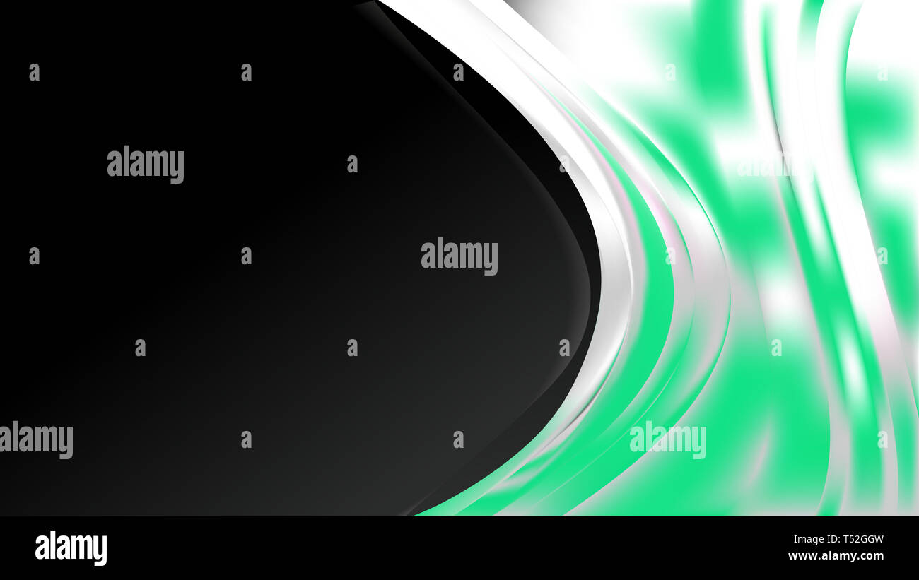 Green Black and White Wave Business Background Vector Illustration ...