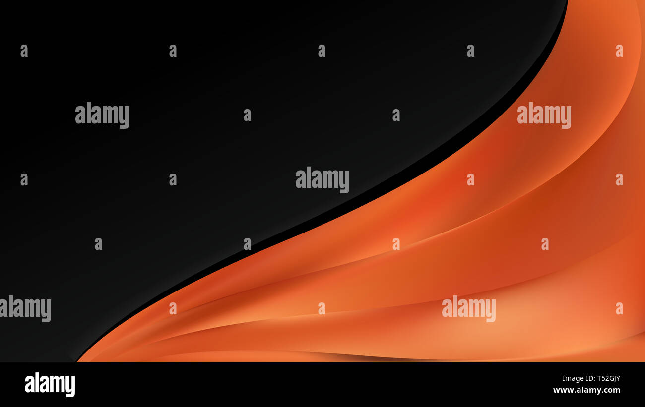 Orange and Black Wave Business Background Vector Art Stock Photo - Alamy