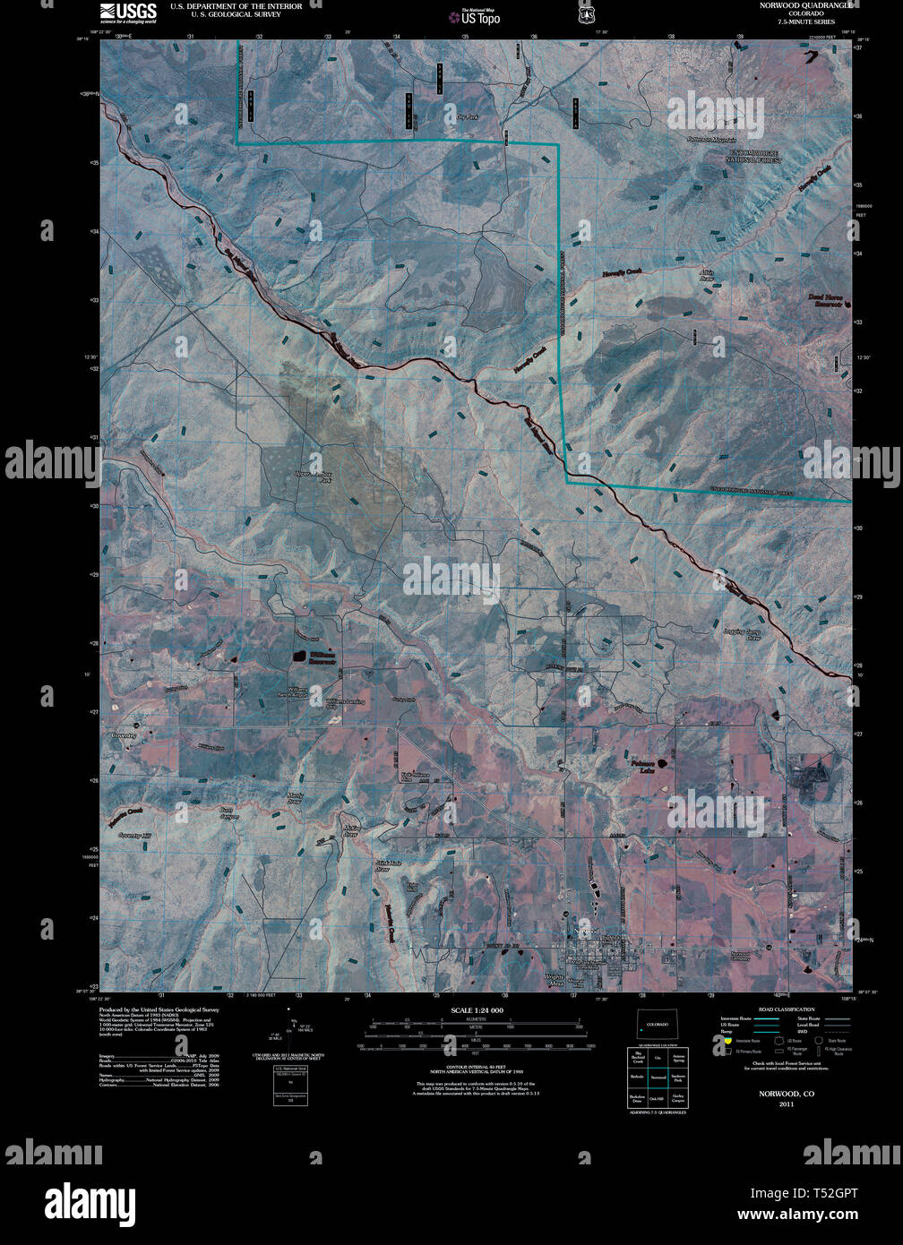 Norwood colorado map hires stock photography and images Alamy