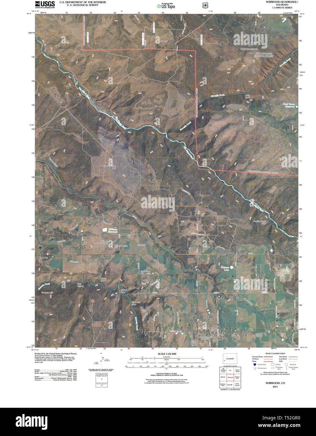 Norwood colorado map hires stock photography and images Alamy
