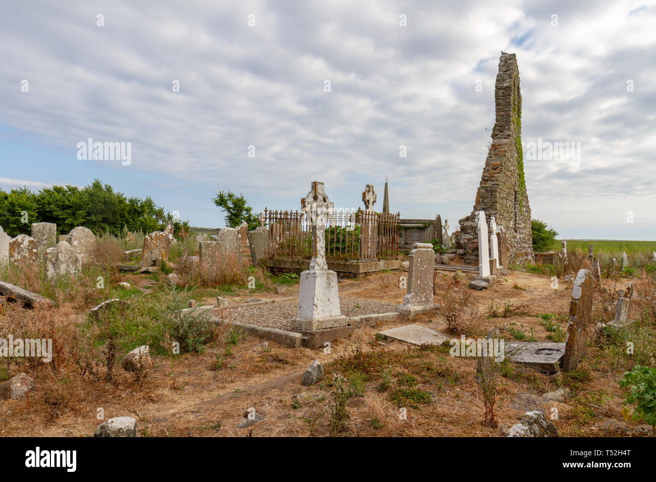 The ruins of St. Abbans Church, a 6th century Our Lady's Island Monastery, Co. Wexford, Eire. Stock Photo