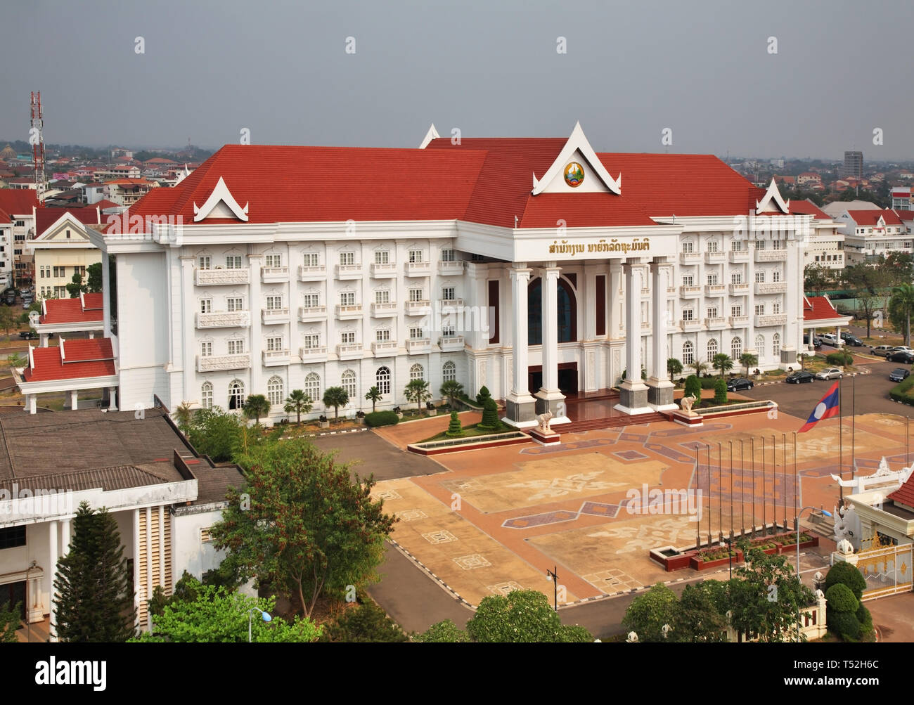 Government administrative office in Vientiane. Laos Stock Photo