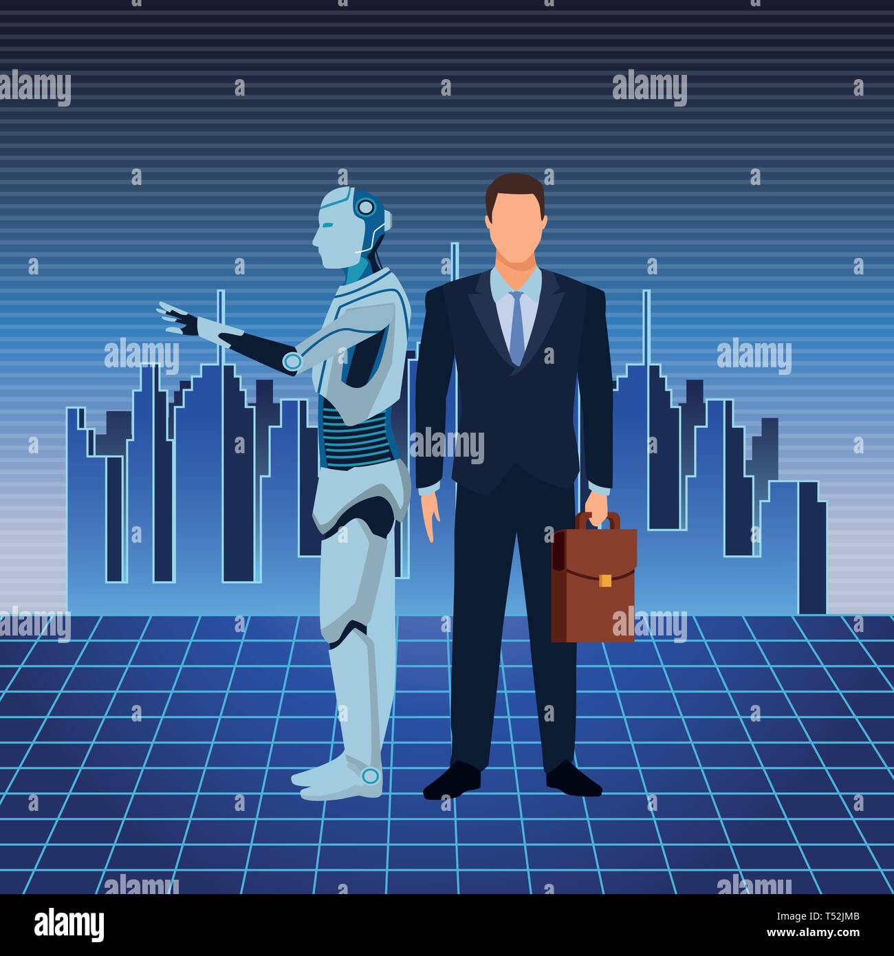 humanoid robot and businessman Stock Vector Image & Art - Alamy