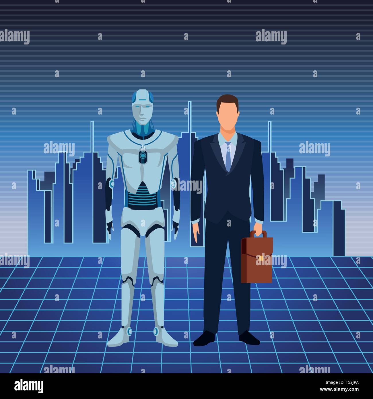 humanoid robot and businessman Stock Vector Image & Art - Alamy