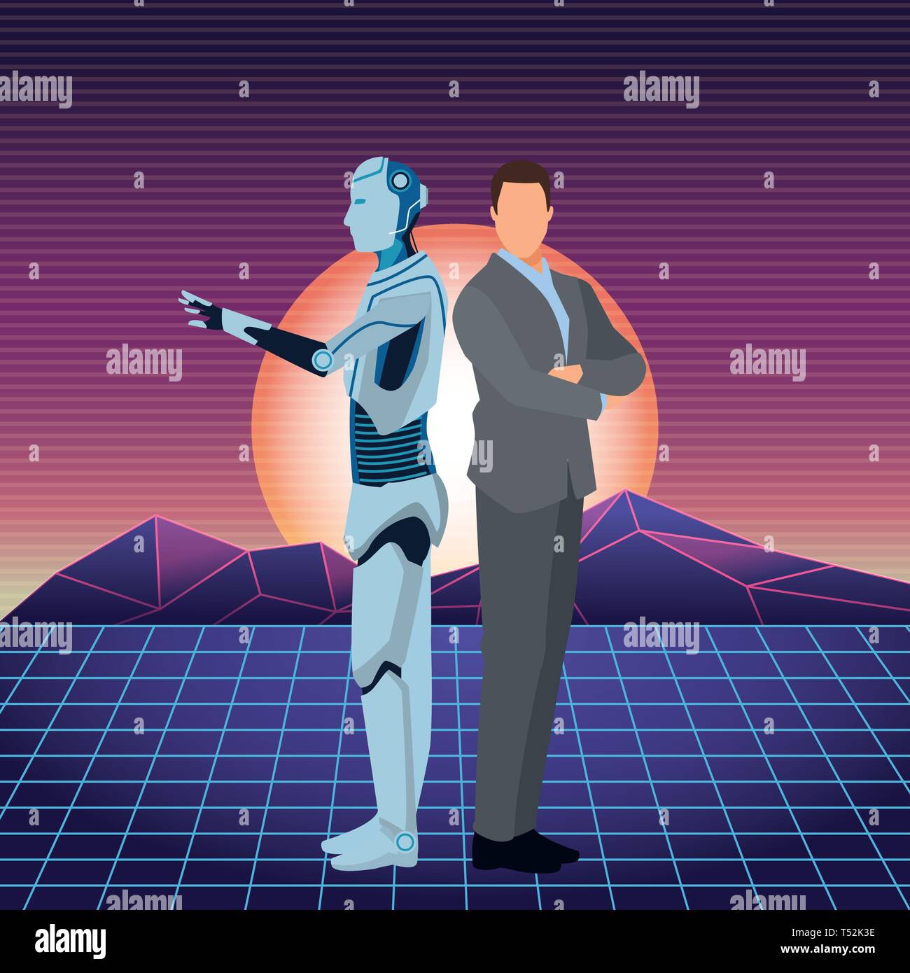 humanoid robot and businessman Stock Vector Image & Art - Alamy
