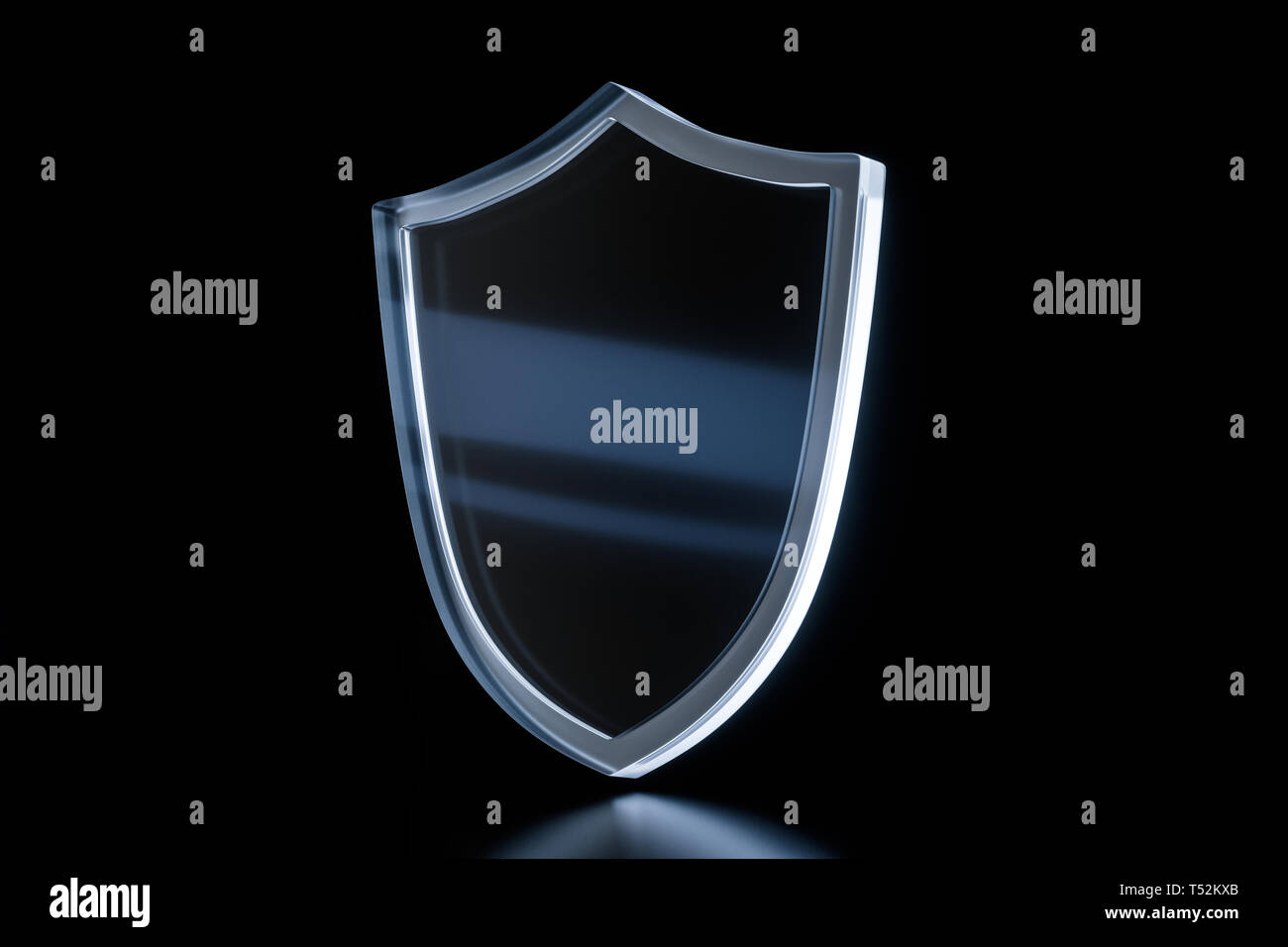 3d rendering, a defense shield with technological background, computer digital background Stock Photo