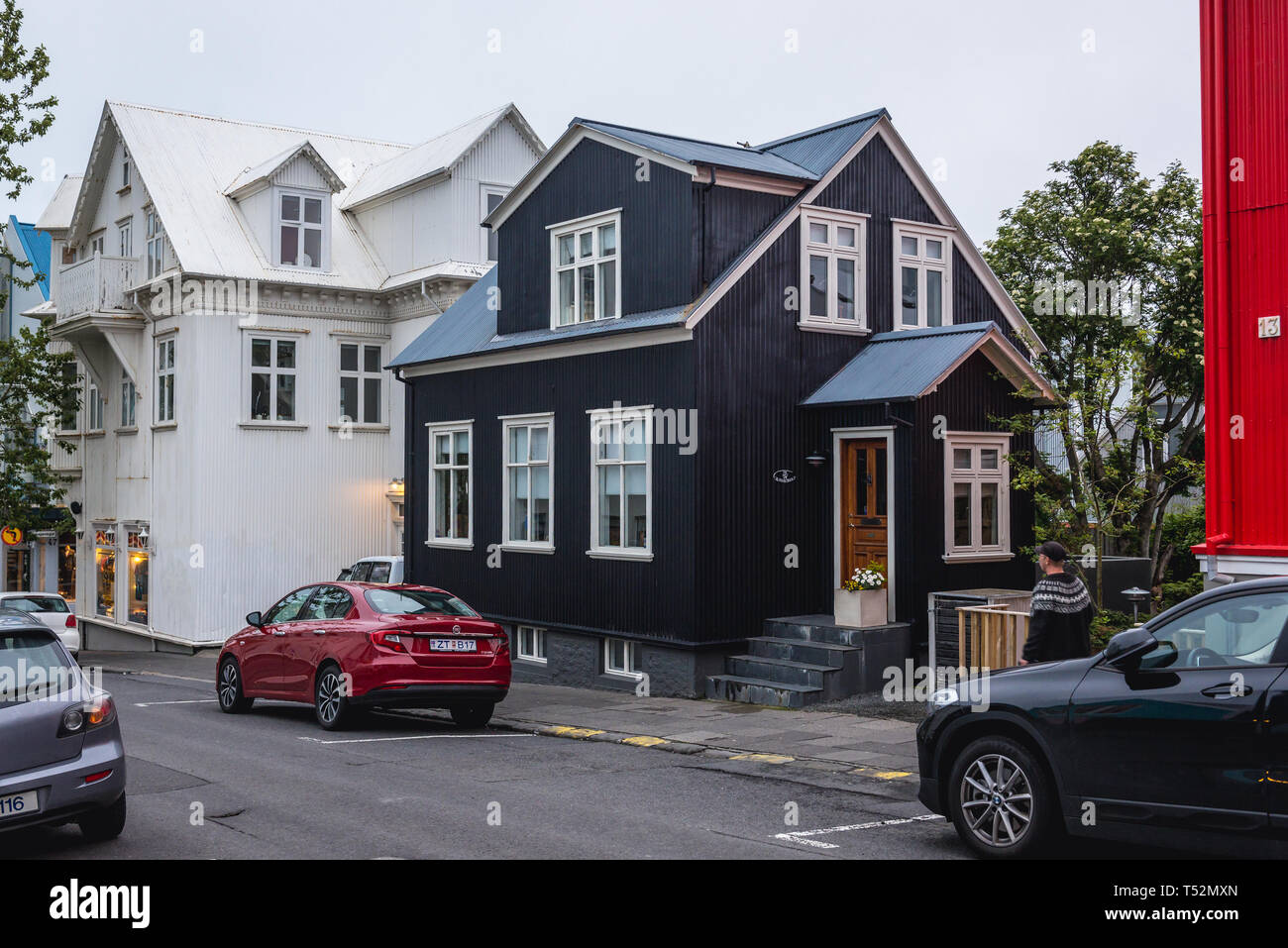 Houses on Frakkastigur Street in Reykjavik, capital city of Iceland