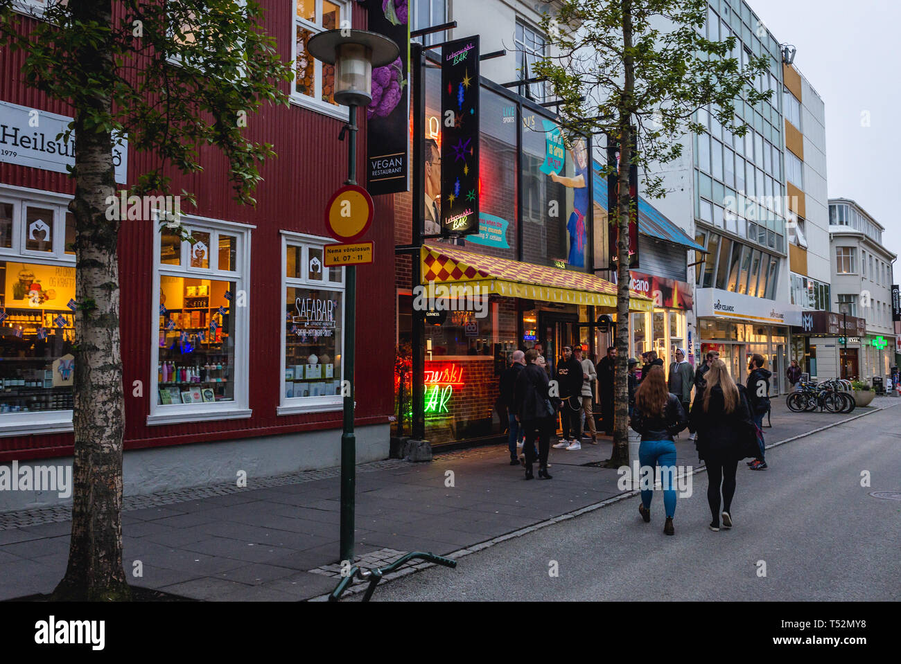 Laugavegur Street in Reykjavik, capital city of Iceland Stock Photo Alamy