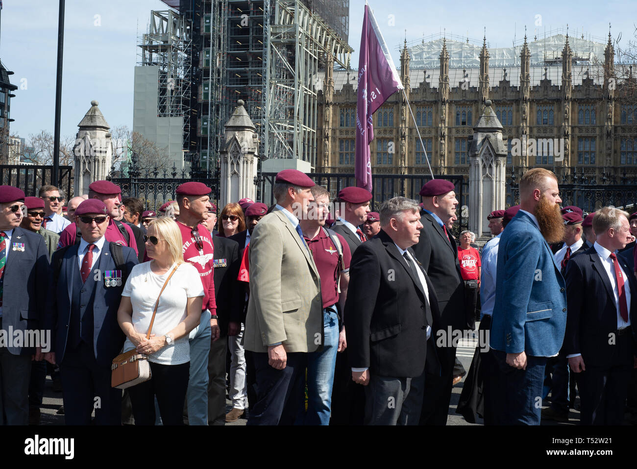 Justice for Northern Ireland Veterans London March Good Friday 2019 Stock Photo